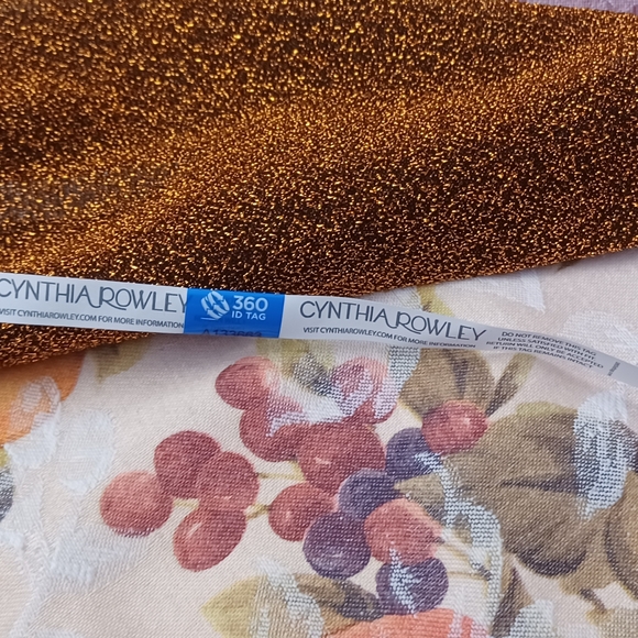 Cynthia Rowley Glitter Tease Shimmering Metallic Bronze Long Sleeve Maxi Dress - Picture 10 of 11